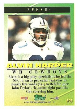 1994 Topps #548 Alvin Harper Back