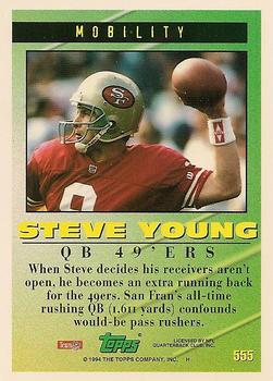 1994 Topps #555 Steve Young Back