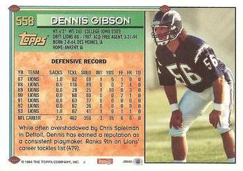 1994 Topps #558 Dennis Gibson Back