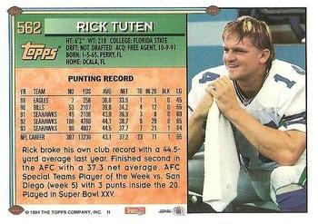 1994 Topps #562 Rick Tuten Back