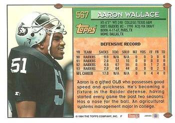 1994 Topps #567 Aaron Wallace Back