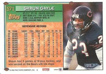 1994 Topps Stadium Club Super Bowl XXIX Shaun Gayle #343 Bears 