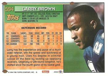 1994 Topps #594 Larry Brown Back