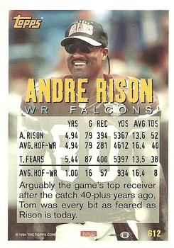 1994 Topps #612 Andre Rison Back