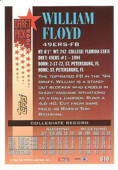 1994 Topps #618 William Floyd Back