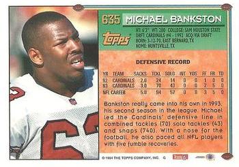 1994 Topps #635 Michael Bankston Back