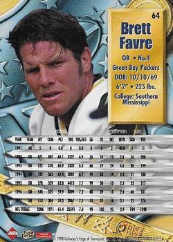 1998 Collector's Edge Supreme Season Review - Gold Ingot #64 Brett Favre Back