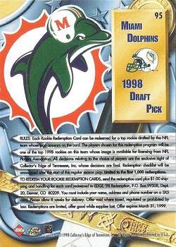 1998 Collector's Edge Supreme Season Review - Gold Ingot #95 Miami Dolphins Back