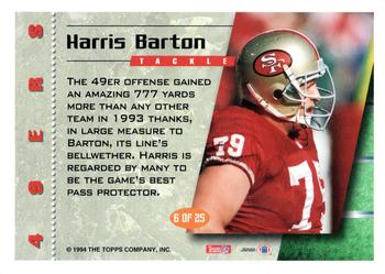 1994 Topps - All-Pros #6 Harris Barton Back