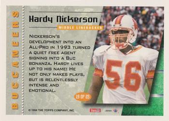 1994 Topps - All-Pros #19 Hardy Nickerson Back