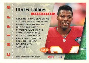 1994 Topps - All-Pros #21 Mark Collins Back