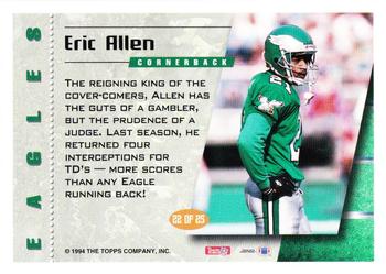 1994 Topps - All-Pros #22 Eric Allen Back
