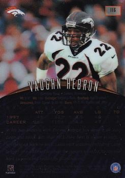 1998 Finest - No-Protectors #116 Vaughn Hebron Back