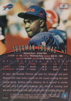 1998 Finest - No-Protectors Refractors #97 Thurman Thomas Back