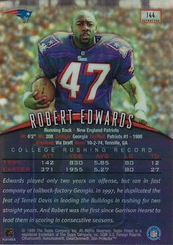 1998 Finest - No-Protectors Refractors #144 Robert Edwards Back