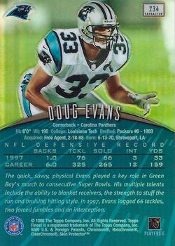 1998 Finest - No-Protectors Refractors #234 Doug Evans Back
