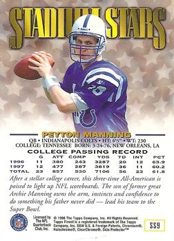 1998 Finest - Stadium Stars #SS9 Peyton Manning Back
