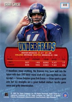 1998 Finest - Undergrads #U18 Brian Griese Back
