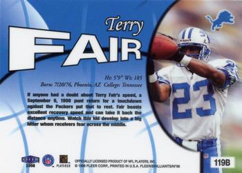 1998 Fleer Brilliants - Blue #119B Terry Fair Back