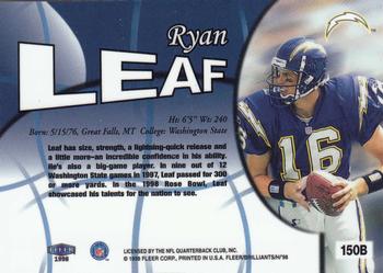 1998 Fleer Brilliants - Blue #150B Ryan Leaf Back