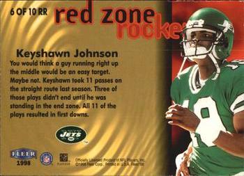 1998 Fleer Tradition - Red Zone Rockers #6 RR Keyshawn Johnson Back