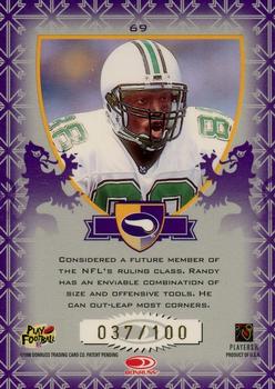 1998 Leaf Rookies & Stars - Crusade Purple #69 Randy Moss Back