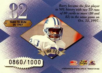 1998 Leaf Rookies & Stars - Extreme Measures #1 Barry Sanders Back
