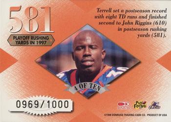 1998 Leaf Rookies & Stars - Extreme Measures #4 Terrell Davis Back