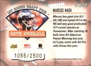 1998 Leaf Rookies & Stars - Freshman Orientation #5 Marcus Nash Back