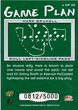 1998 Leaf Rookies & Stars - Game Plan #4 Mark Brunell Back