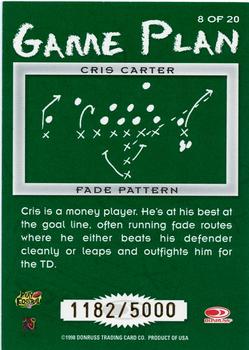 1998 Leaf Rookies & Stars - Game Plan #8 Cris Carter Back