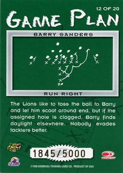 1998 Leaf Rookies & Stars - Game Plan #12 Barry Sanders Back