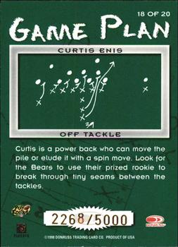 1998 Leaf Rookies & Stars - Game Plan #18 Curtis Enis Back