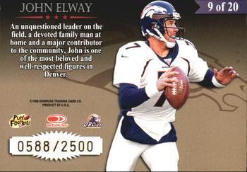 1998 Leaf Rookies & Stars - Great American Heroes #9 John Elway Back