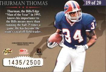 1998 Leaf Rookies & Stars - Great American Heroes #19 Thurman Thomas Back