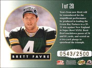 1998 Leaf Rookies & Stars - Greatest Hits #1 Brett Favre Back