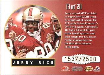 1998 Leaf Rookies & Stars - Greatest Hits #13 Jerry Rice Back