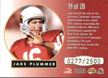 1998 Leaf Rookies & Stars - Greatest Hits #14 Jake Plummer Back