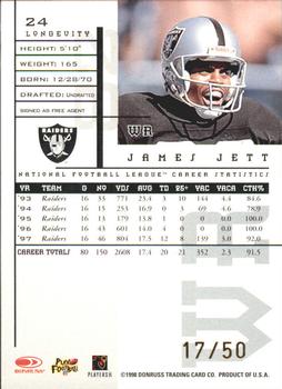 1998 Leaf Rookies & Stars - Longevity #24 James Jett Back