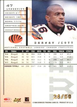 1998 Leaf Rookies & Stars - Longevity #47 Darnay Scott Back
