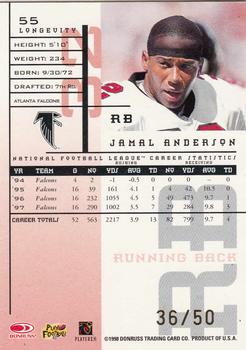 1998 Leaf Rookies & Stars - Longevity #55 Jamal Anderson Back