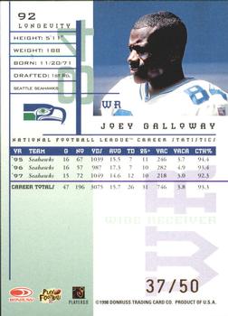 1998 Leaf Rookies & Stars - Longevity #92 Joey Galloway Back