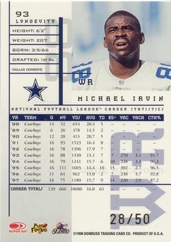 1998 Leaf Rookies & Stars - Longevity #93 Michael Irvin Back