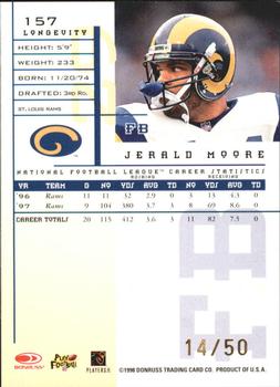 1998 Leaf Rookies & Stars - Longevity #157 Jerald Moore Back