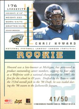 1998 Leaf Rookies & Stars - Longevity #176 Chris Howard Back