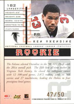 1998 Leaf Rookies & Stars - Longevity #182 Ken Oxendine Back