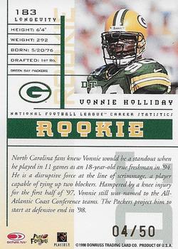 1998 Leaf Rookies & Stars - Longevity #183 Vonnie Holliday Back