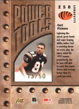 1998 Leaf Rookies & Stars - Longevity #250 Carl Pickens Back