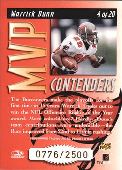 1998 Leaf Rookies & Stars - MVP Contenders #4 Warrick Dunn Back