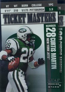 1998 Leaf Rookies & Stars - Ticket Masters #10 Curtis Martin / Keyshawn Johnson Front